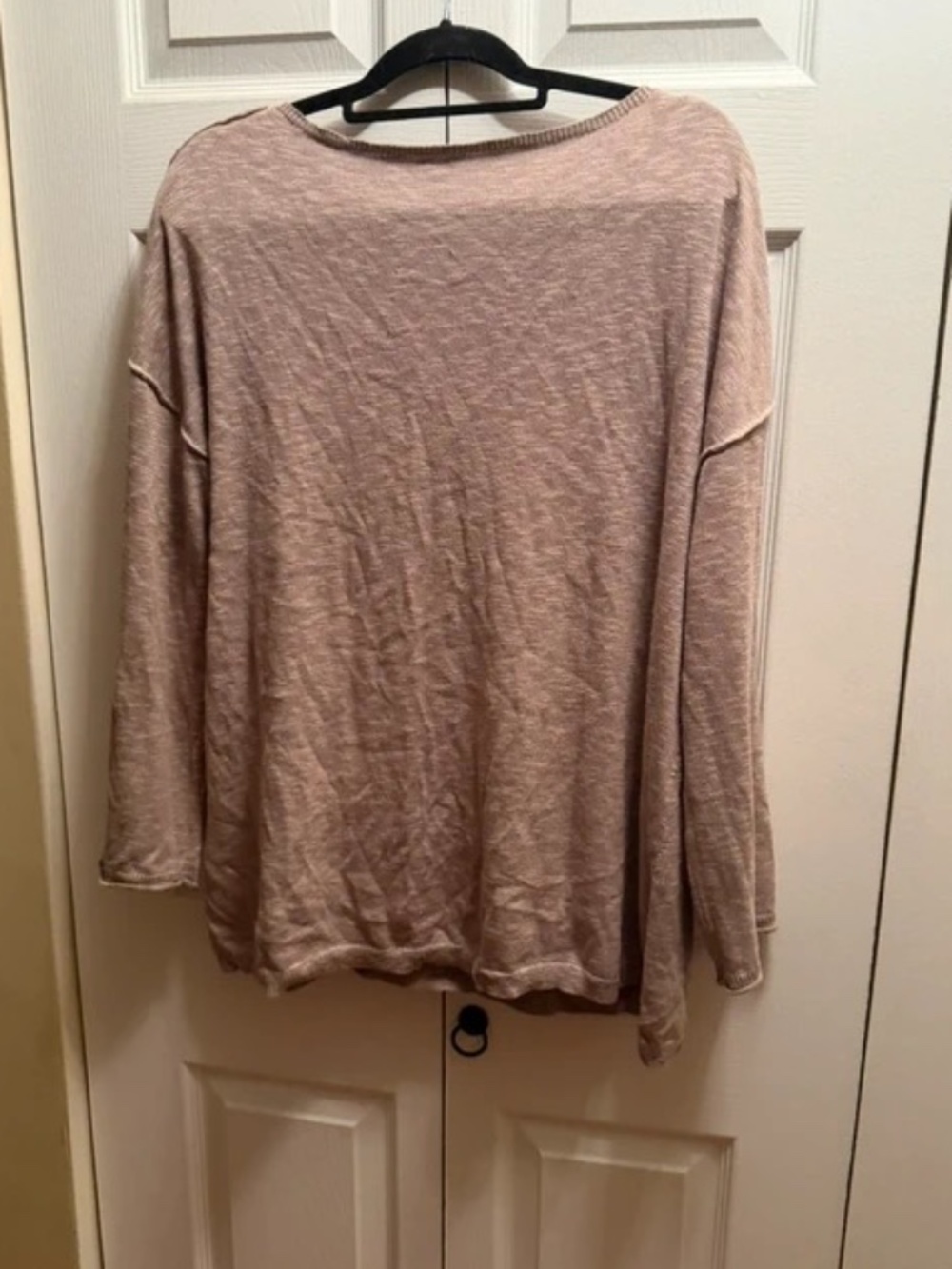 Khaki Taupe Oversized Lightweight Knit Sweater Size L
